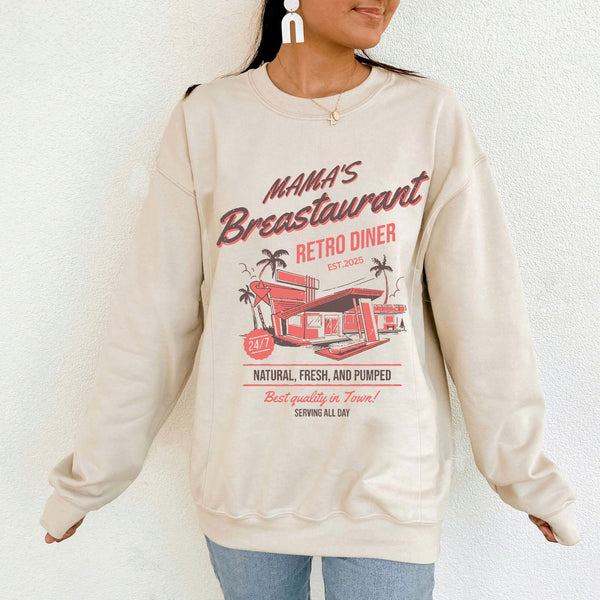 Mama's Breastaurant Breastfeeding Retro Sweatshirt