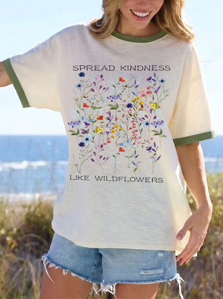 Oversized Spread Kindness Wildflower Nursing T-Shirt