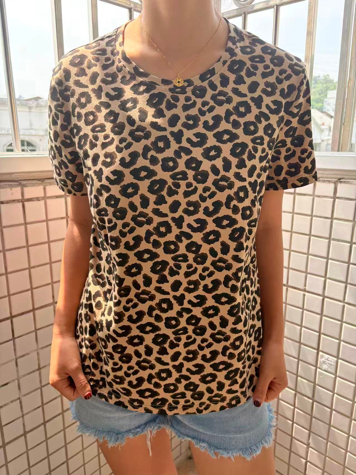 Leopard Print Nursing T-Shirt