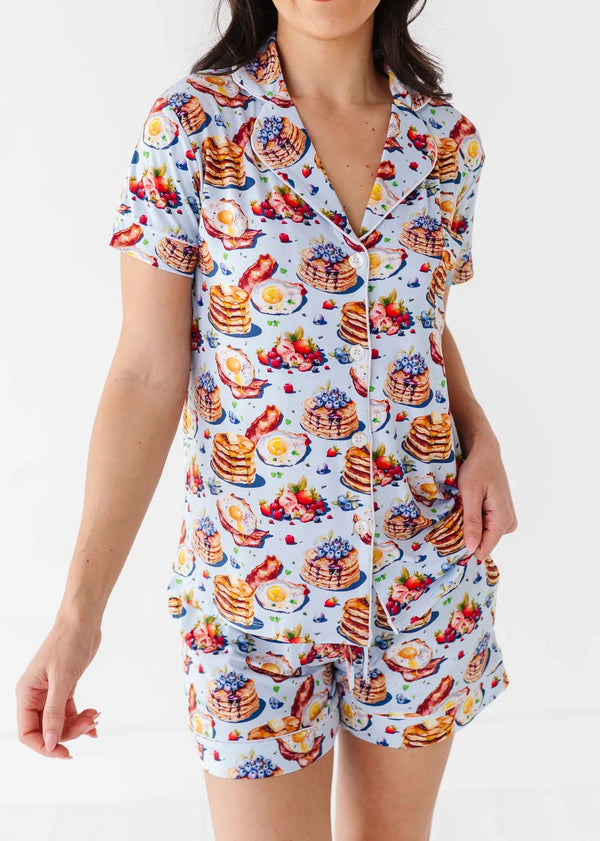 Women's Collar Shirt & Shorts Nursing Set