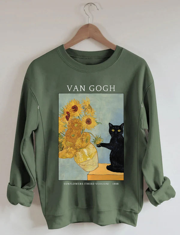 Van Gogh Cat Nursing Sweatshirt