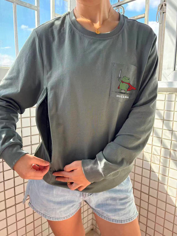 I Require Snacks Pocket Long-Sleeve Breastfeeding T-Shirt