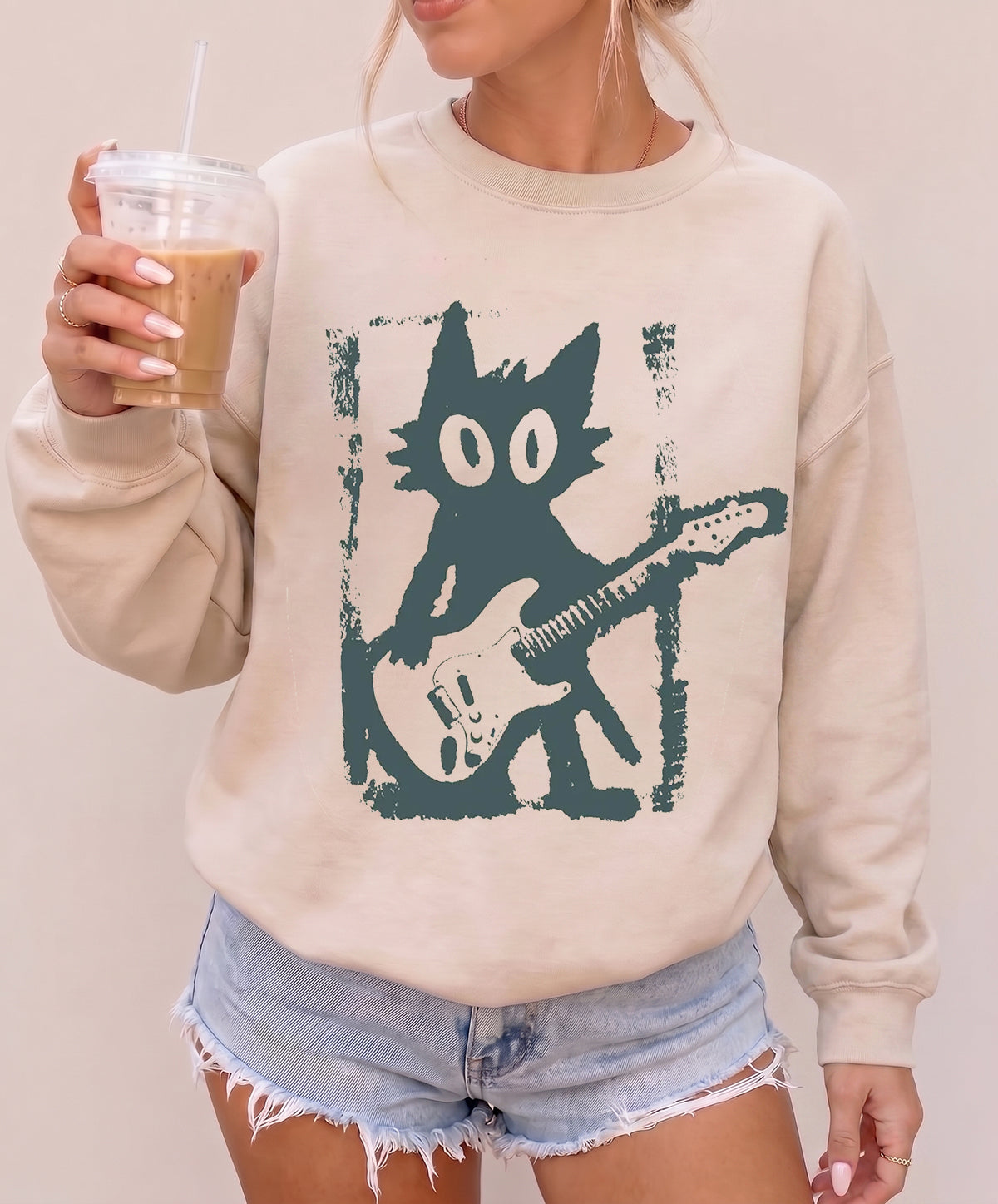 Rock Star Cat Nursing Sweatshirt