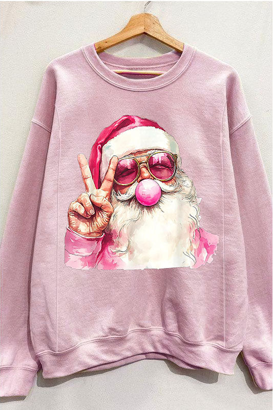 Retro Santa Christmas Blowing Bubble Nursing Sweatshirt