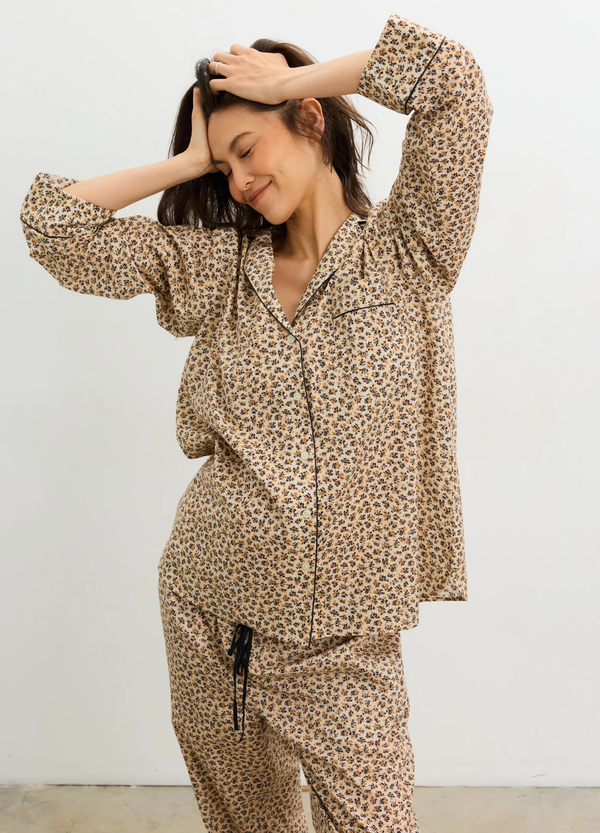 Soft Floral Nursing Pajama Set