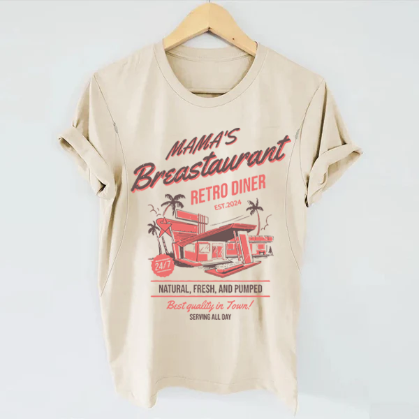 Mama's Breastaurant Breastfeeding Retro T-shirt