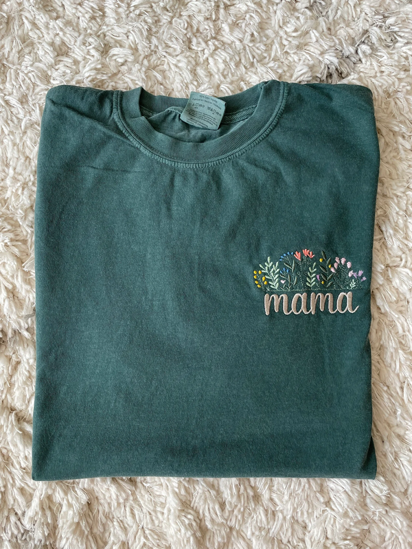 Floral Mama Embroidered Adult Nursing T-Shirt