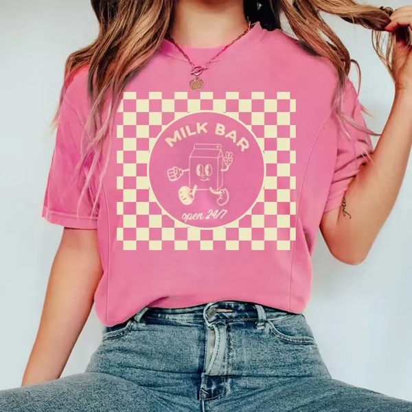 Checkered Milk Carton Nursing Tee