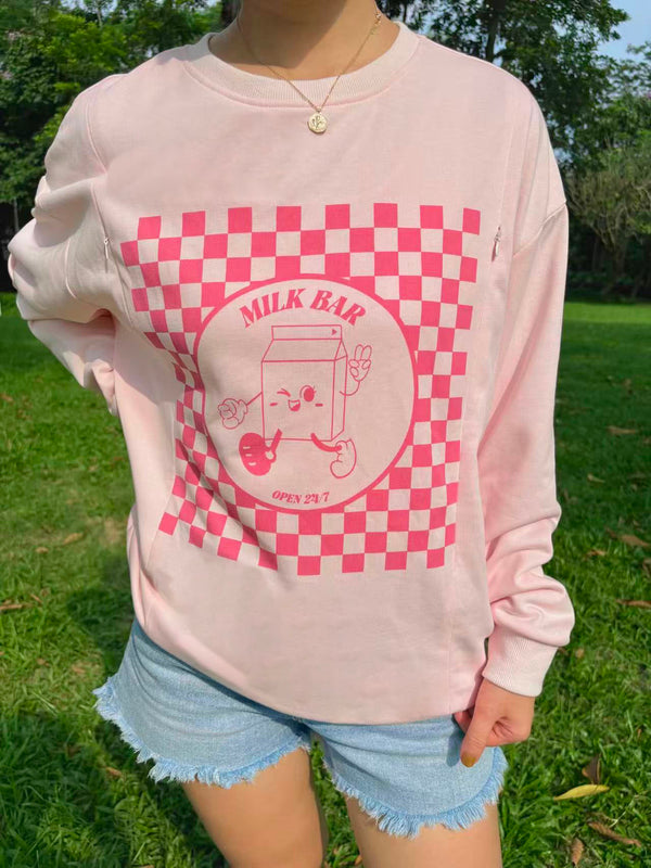 Checkered Milk Carton Nursing Sweatshirt