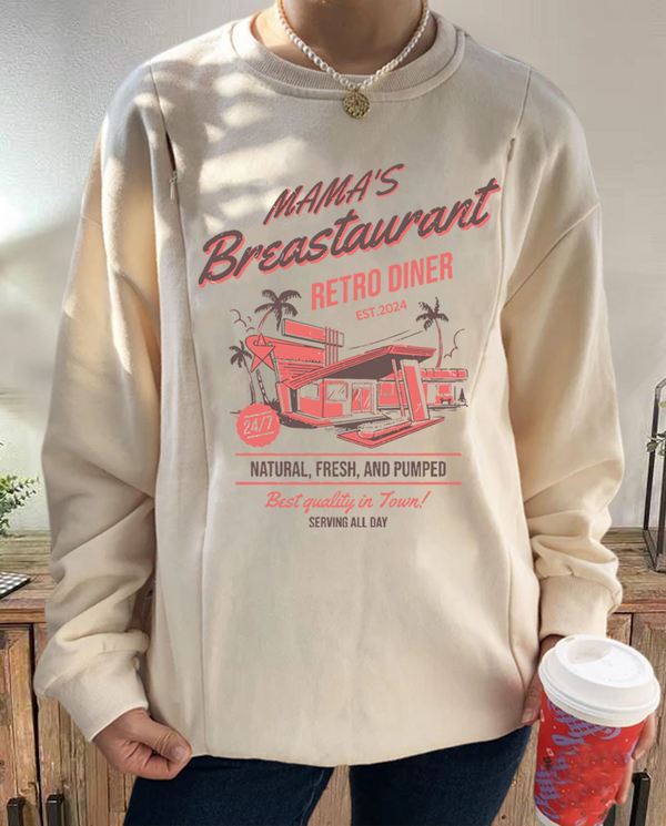 Mama's Breastaurant Breastfeeding Retro Sweatshirt