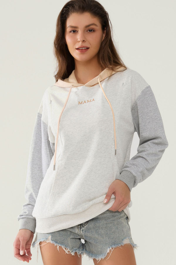 Giftifymama Colorblock Nursing Hoodie with Pocket