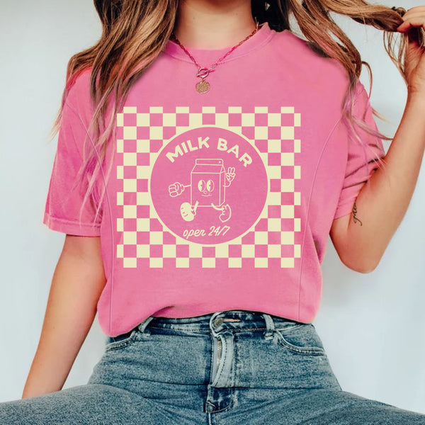 Checkered Milk Carton Nursing Tee