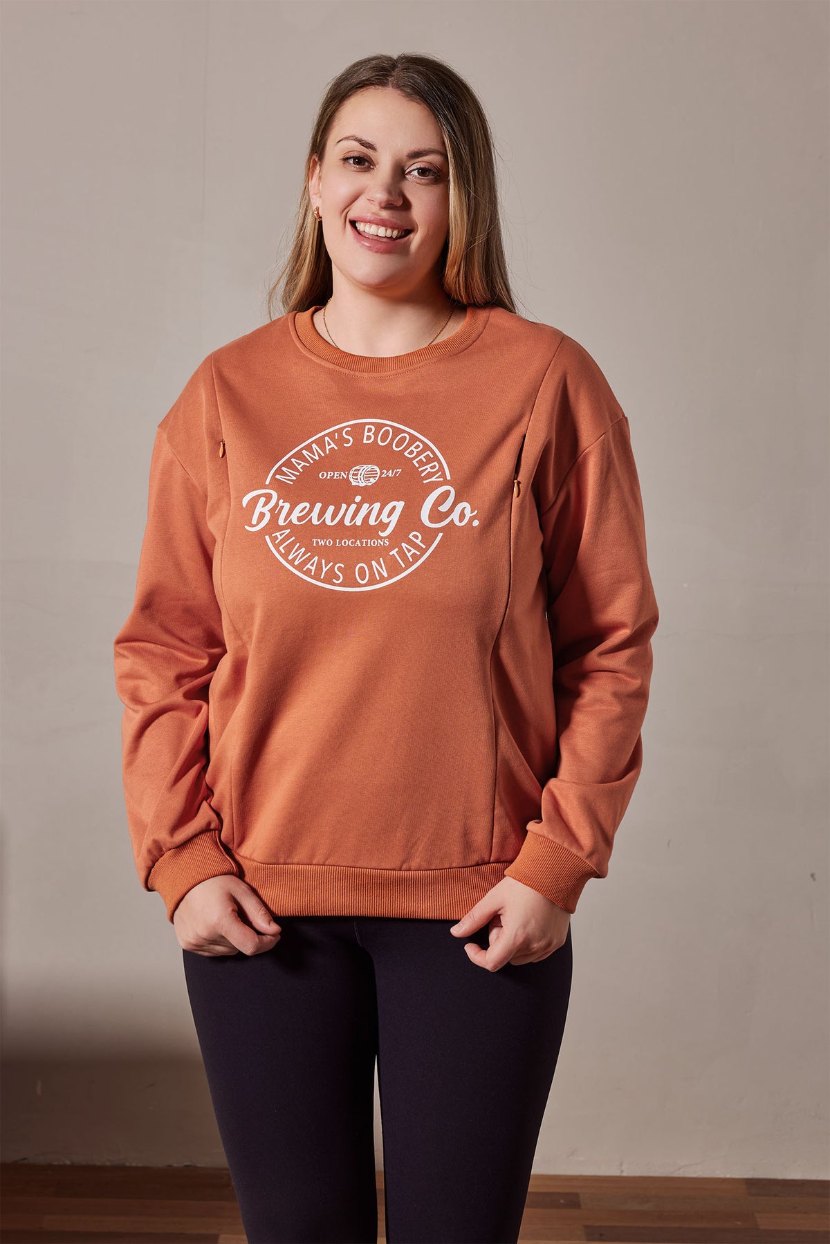 Funny Hidden-Zip Crewneck Sweatshirt