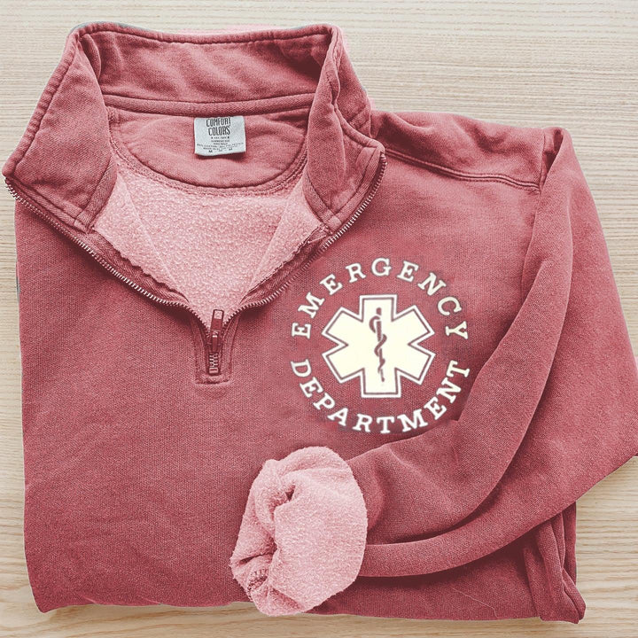 ED Emergency Department Quarter Zip Sweatshirt - Giftifymama