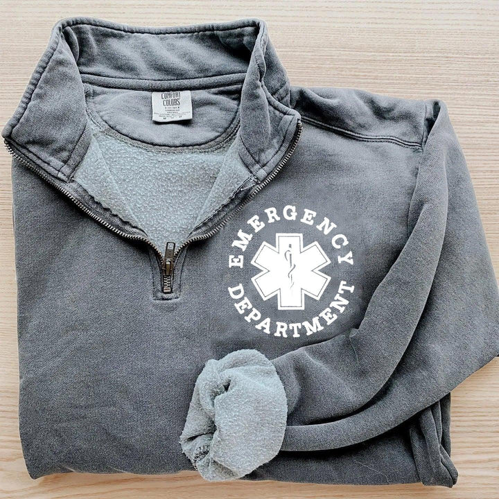 ED Emergency Department Quarter Zip Sweatshirt - Giftifymama