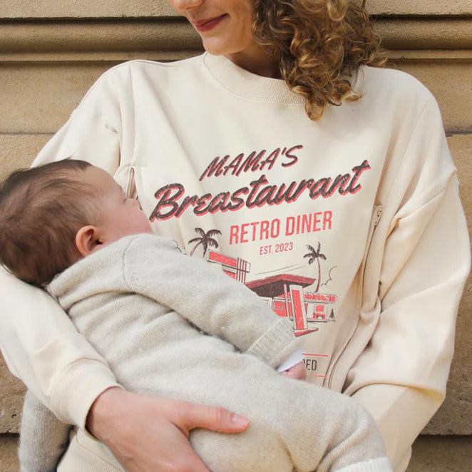 Mama's Breastaurant Breastfeeding Retro Sweatshirt - Giftifymama