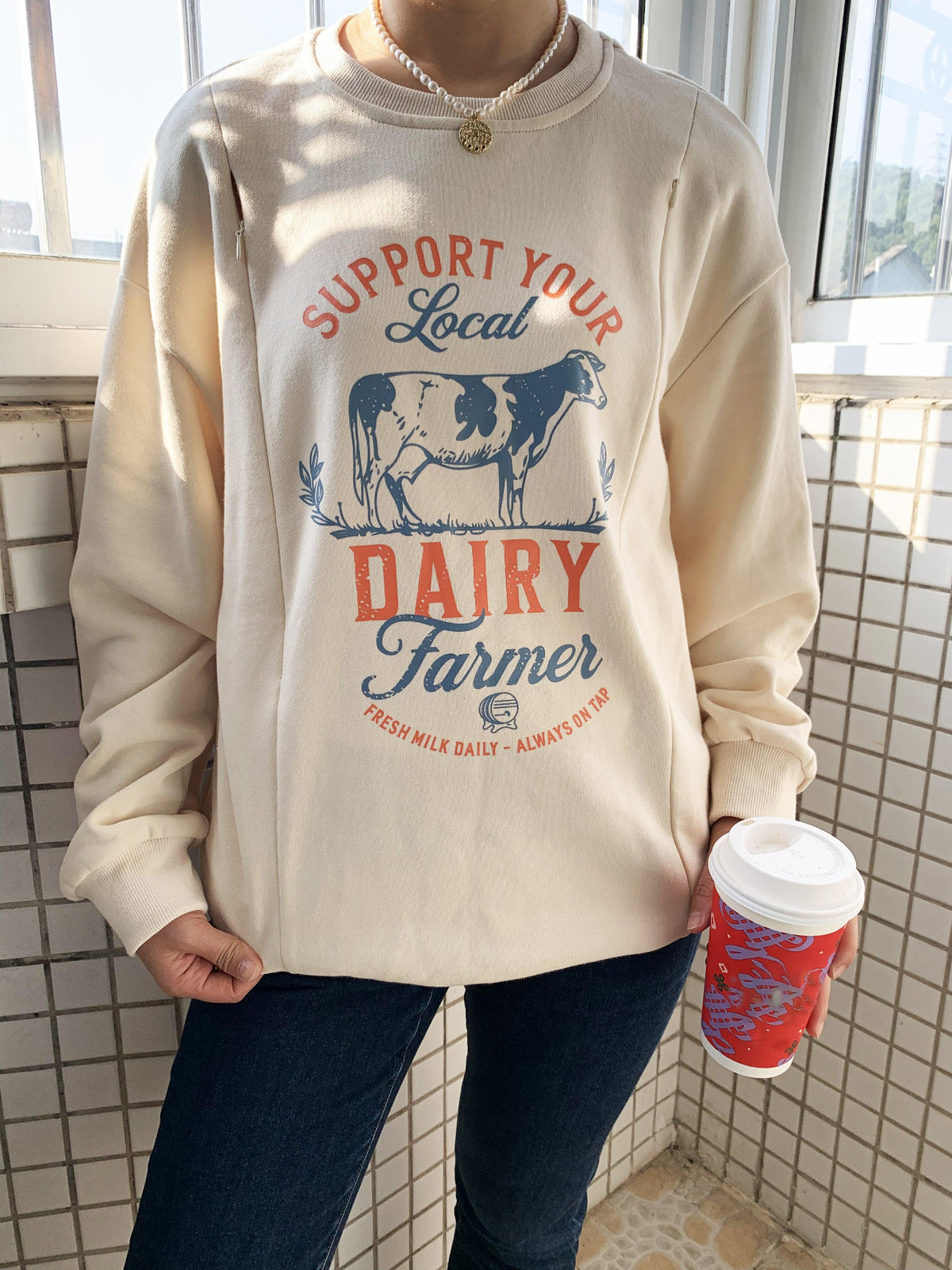 Support Your Local Farmer Hidden-Zip Sweatshirt - GiftifyMama