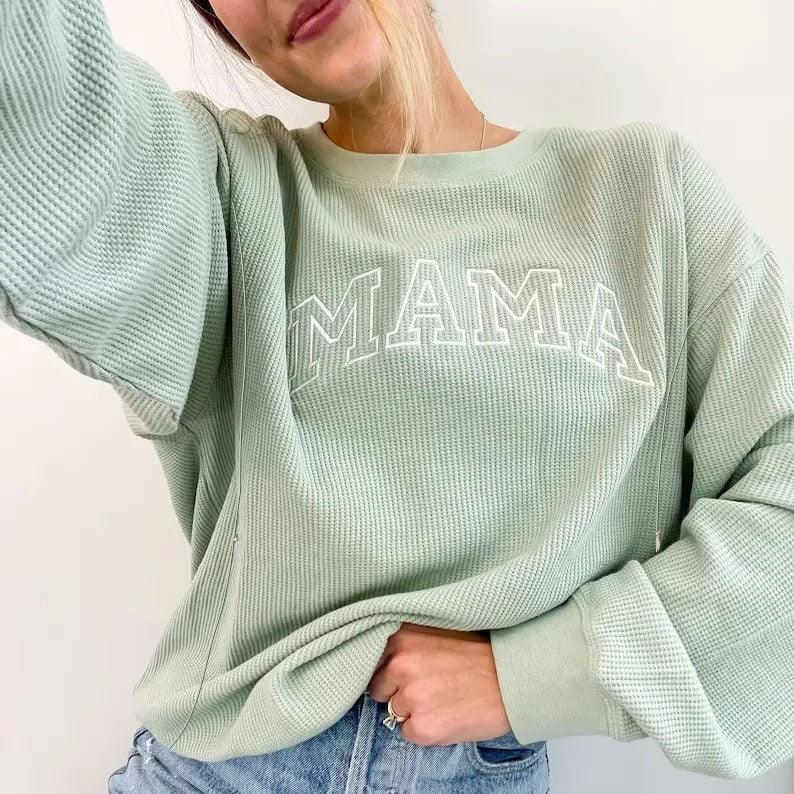 Waffle Knit Mama With Zippers Breastfeeding Sweatshirt – Giftifymama